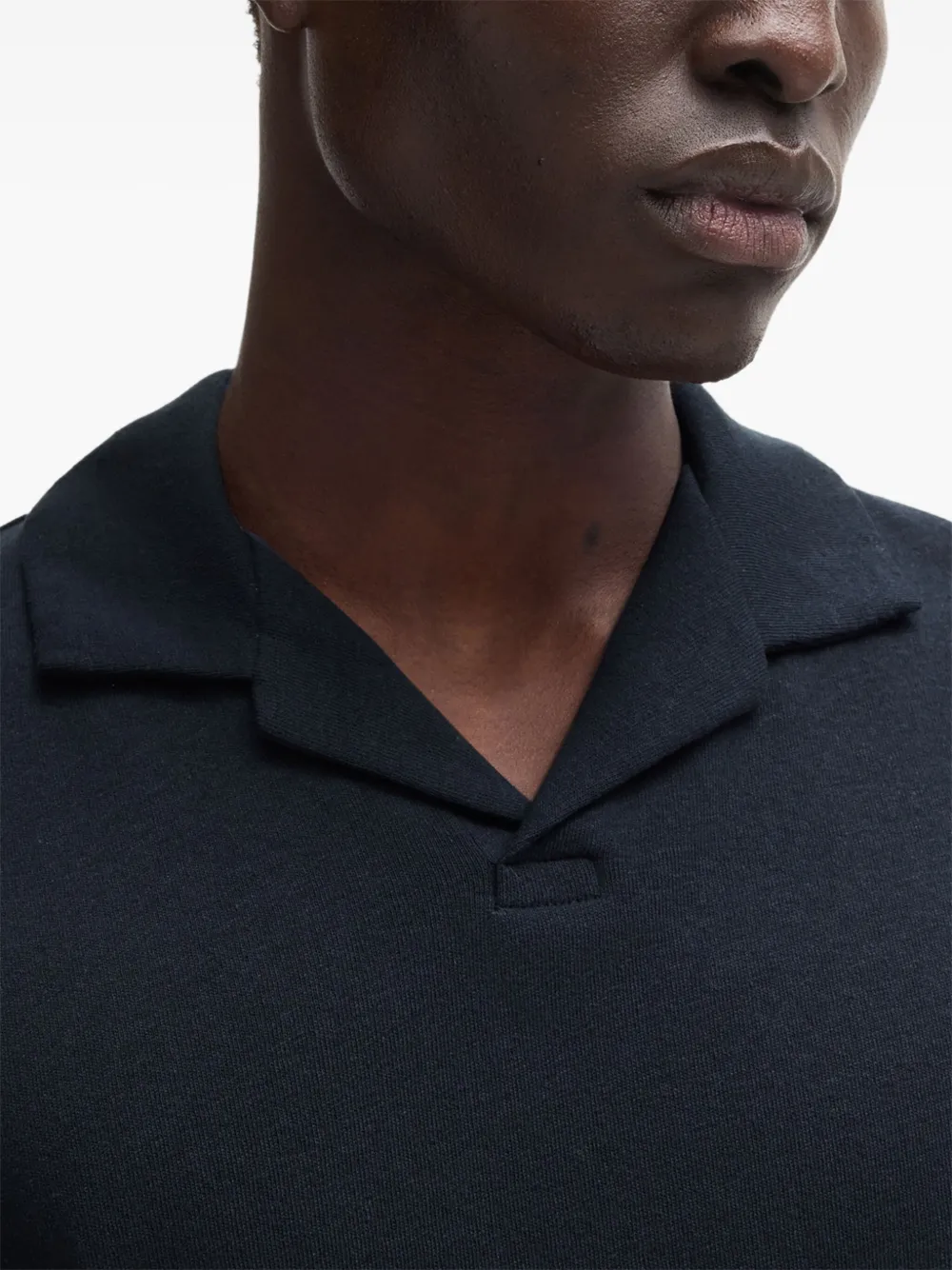 BOSS Poloshirt van linnenblend Blauw