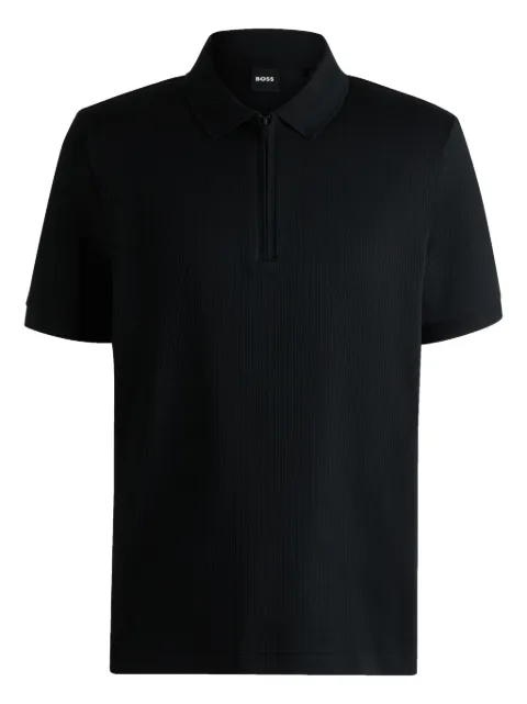 BOSS playera tipo polo tejida de canalé