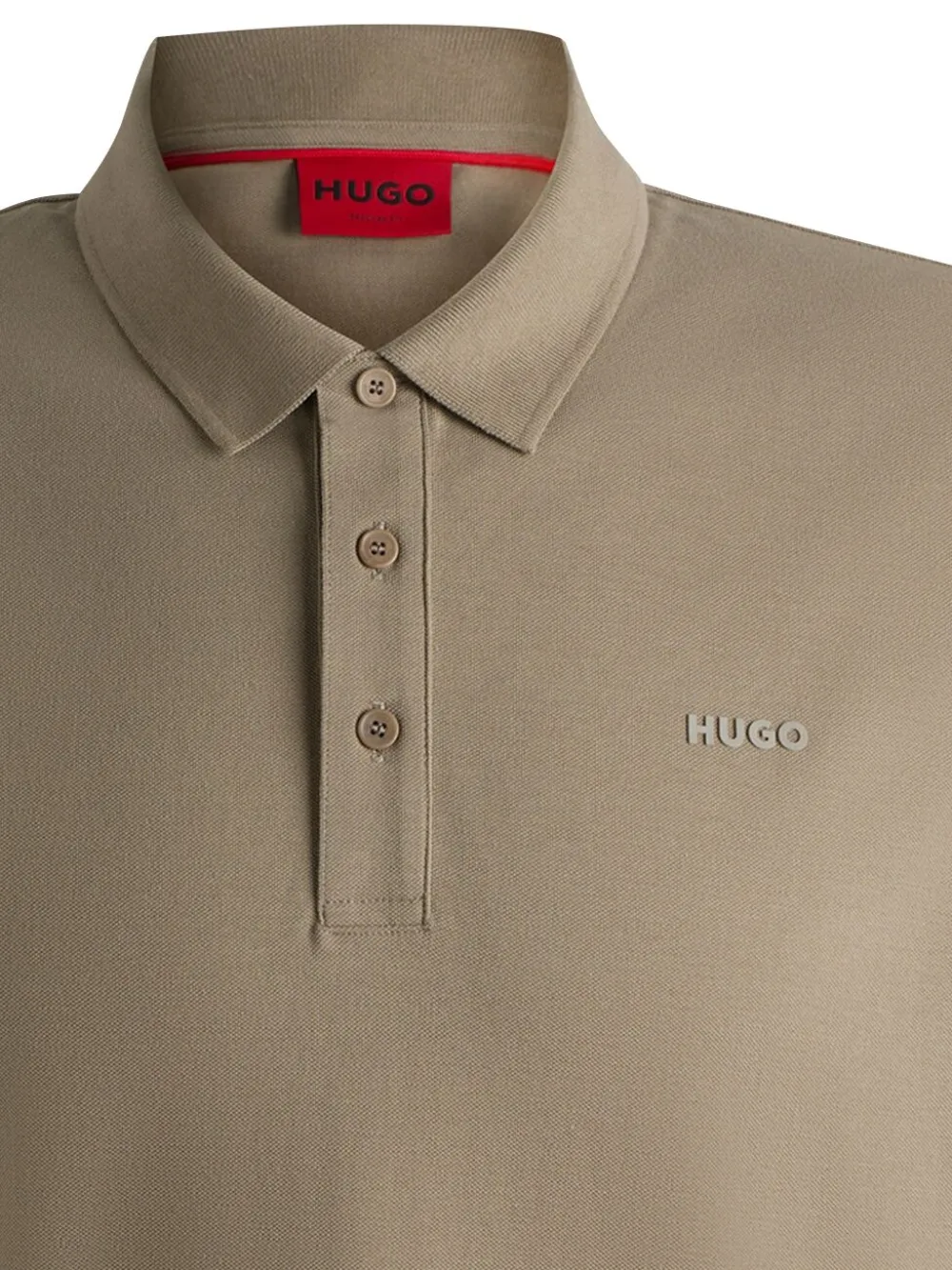 HUGO Poloshirt met afwerking - Beige