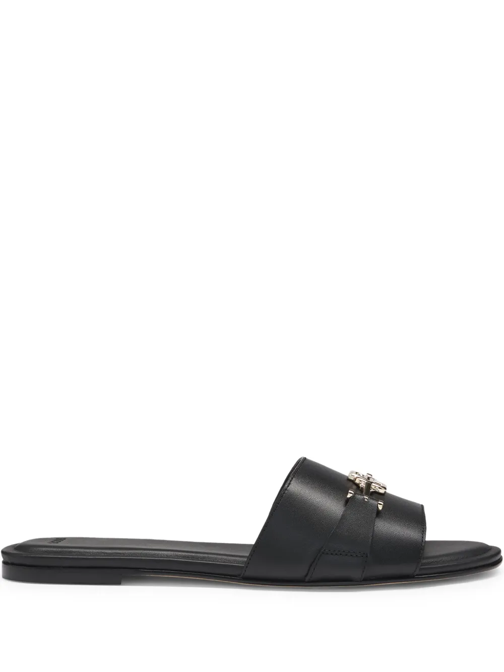 BOSS leather slides Black