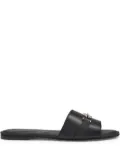 BOSS leather slides - Black