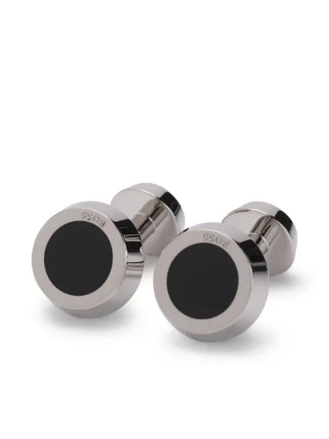 BOSS polished round cufflinks
