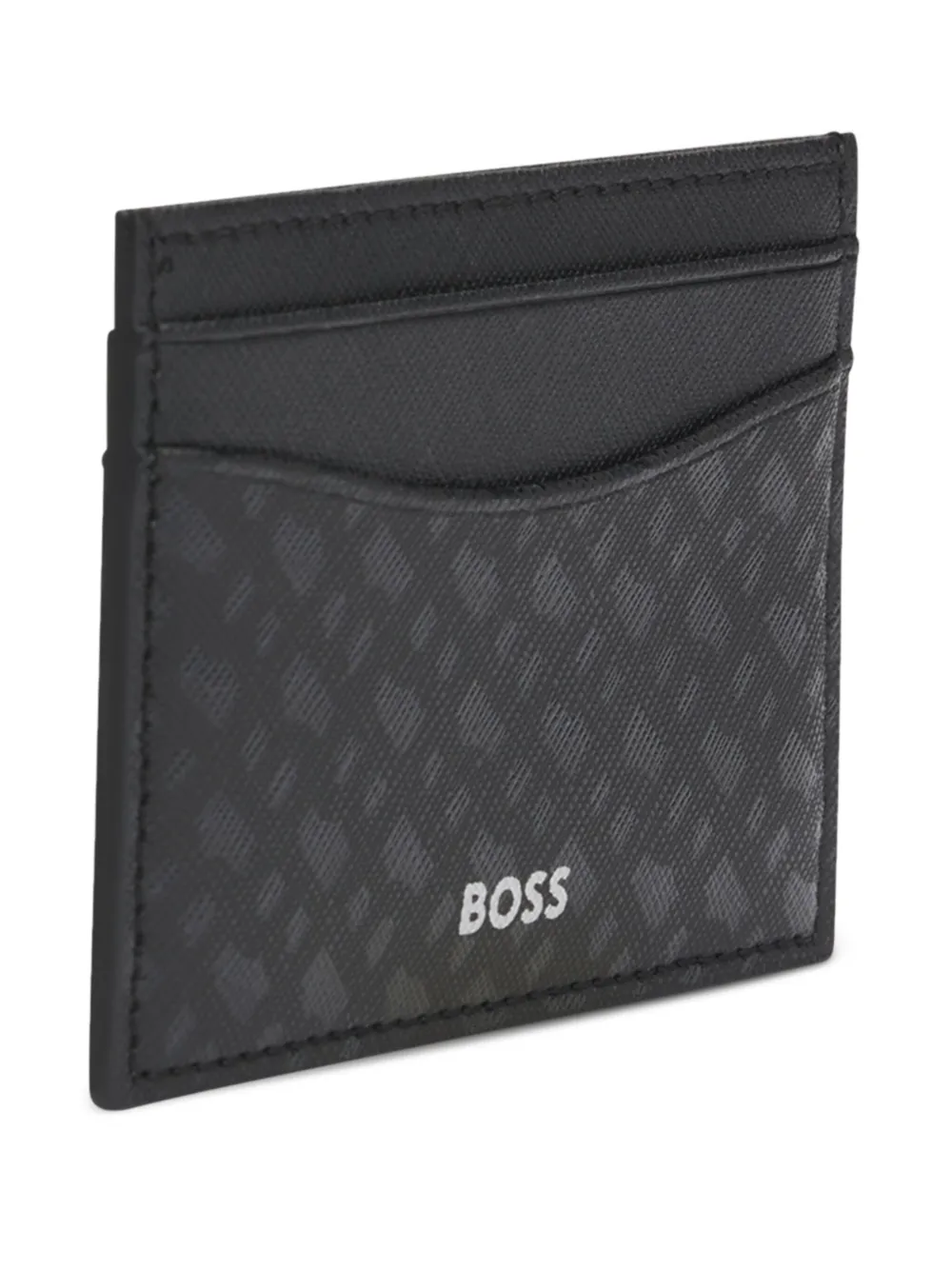 Hugo Boss Textured Cardholder In Black