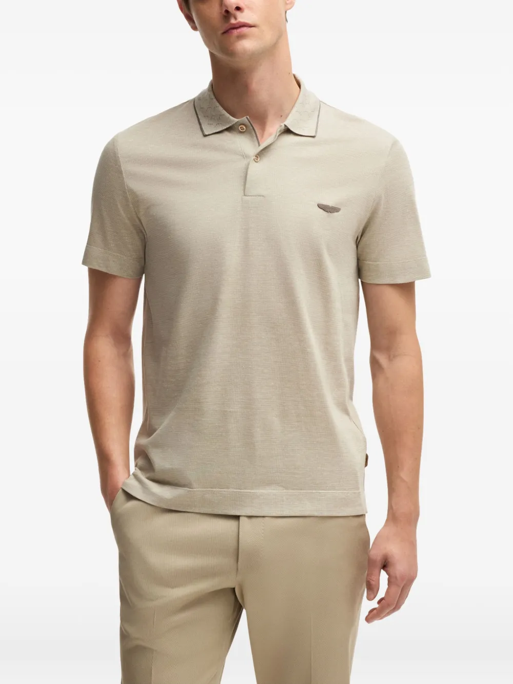 BOSS Poloshirt met logopatch Beige