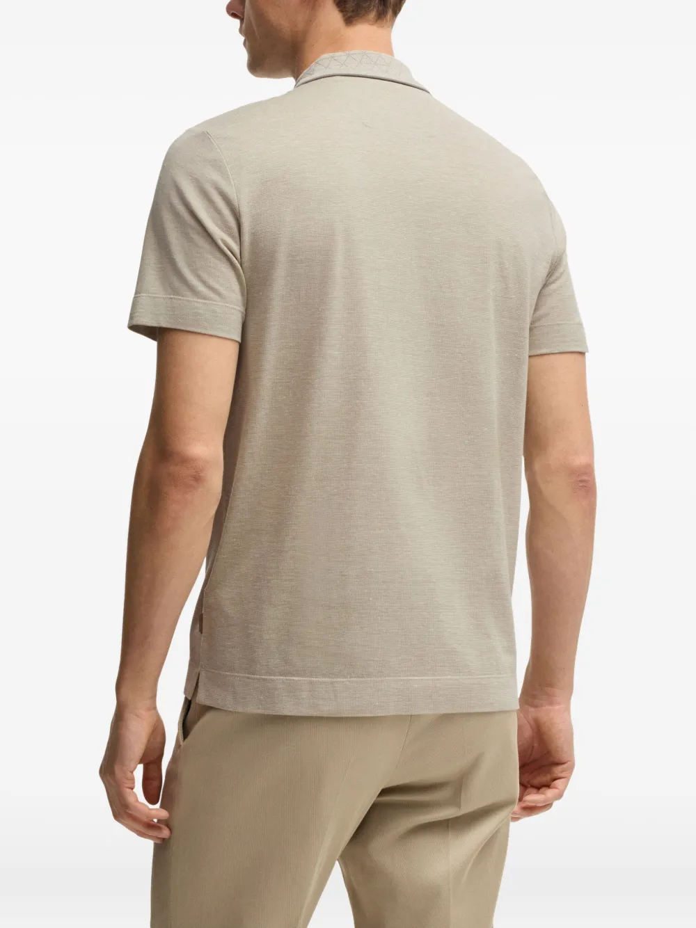 BOSS Poloshirt met logopatch Beige