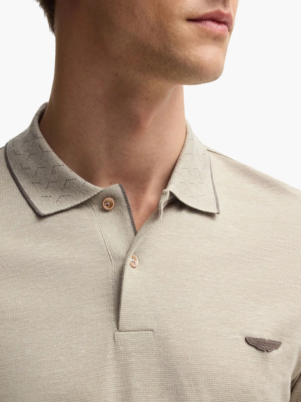 BOSS Poloshirt met logopatch Beige