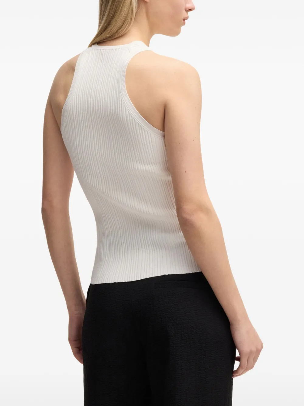 HUGO Ribgebreide tanktop Wit