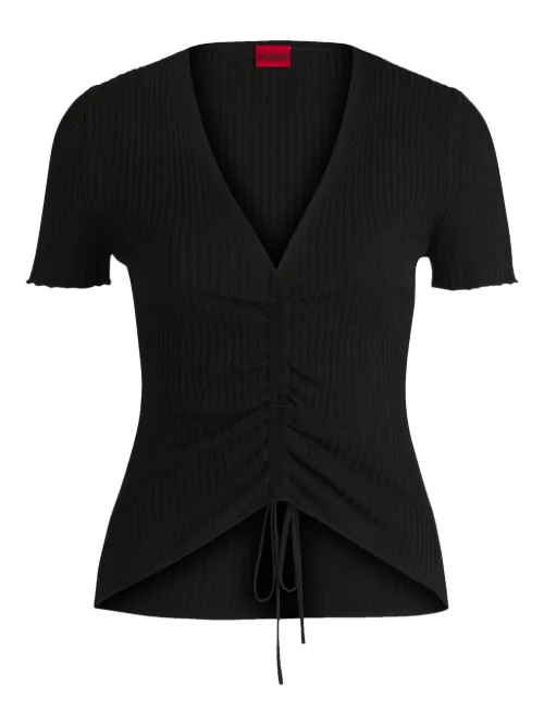T-shirt en maille nervurée - HUGO - Modalova