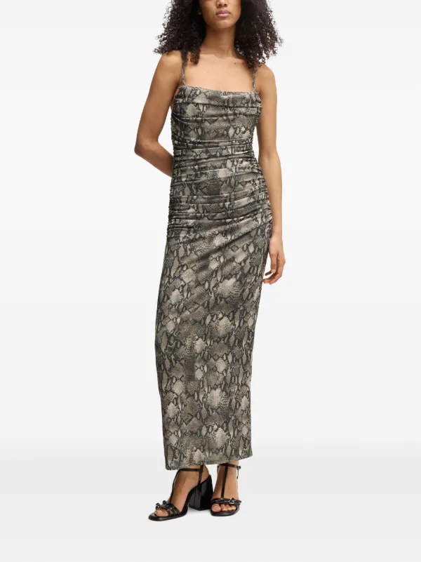 HUGO Vestido Camisero Con Estampado De Piel De Serpiente