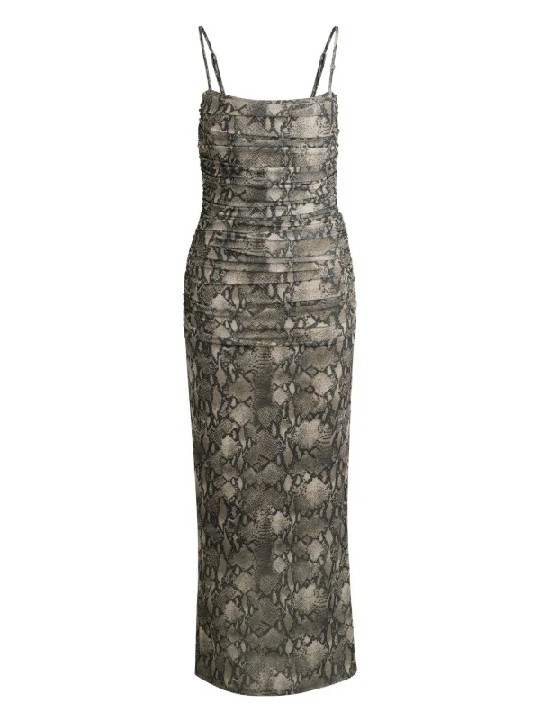 HUGO snakeskin-print Dress | Silver | FARFETCH UZ