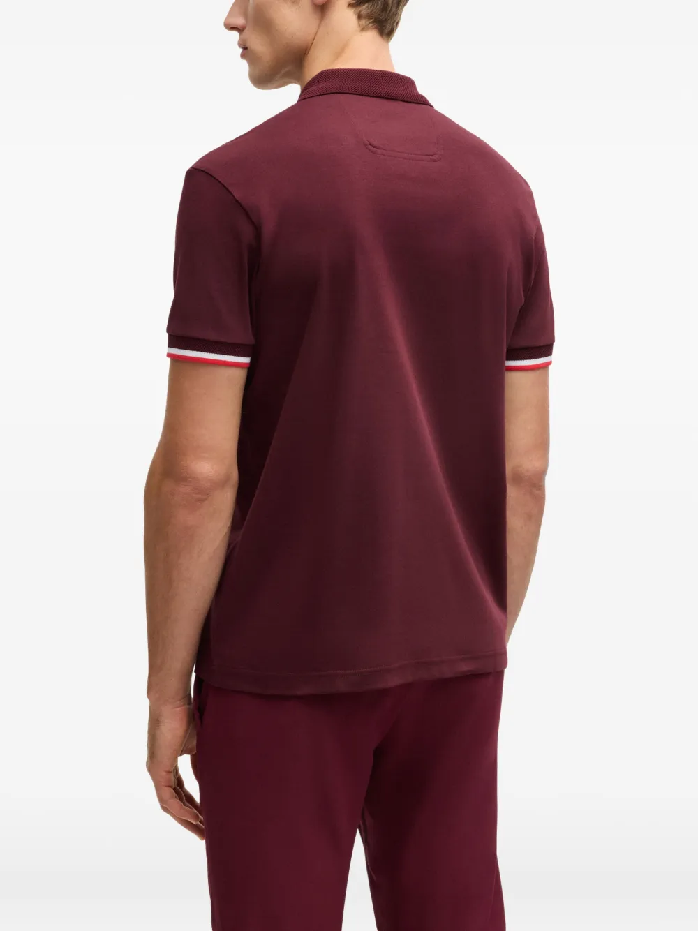 BOSS Poloshirt met logoprint Rood