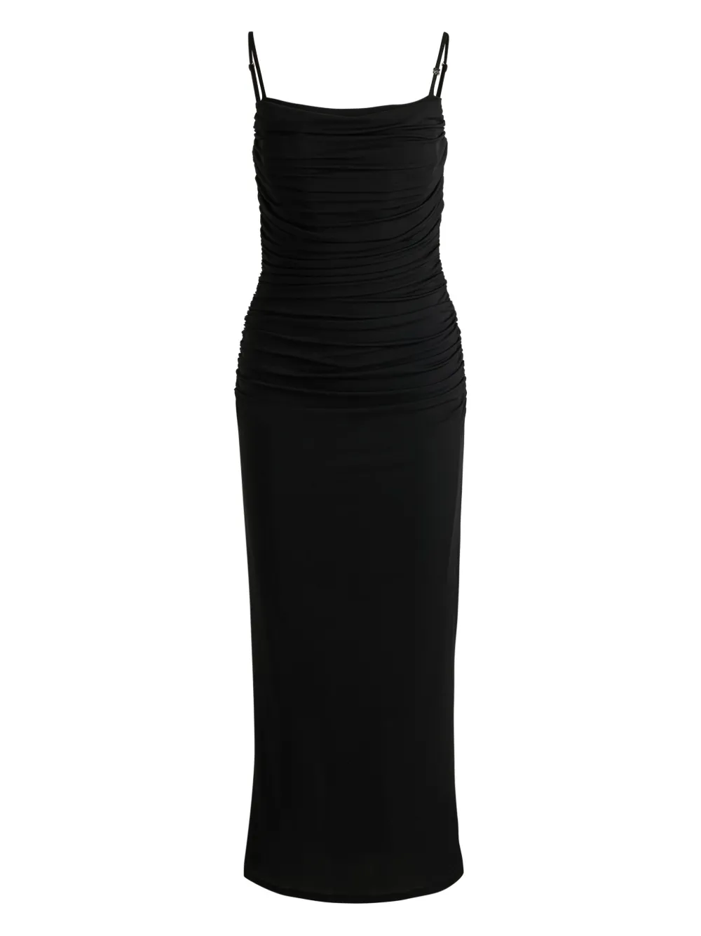 HUGO vestido midi con detalle fruncido | negro | Image 1