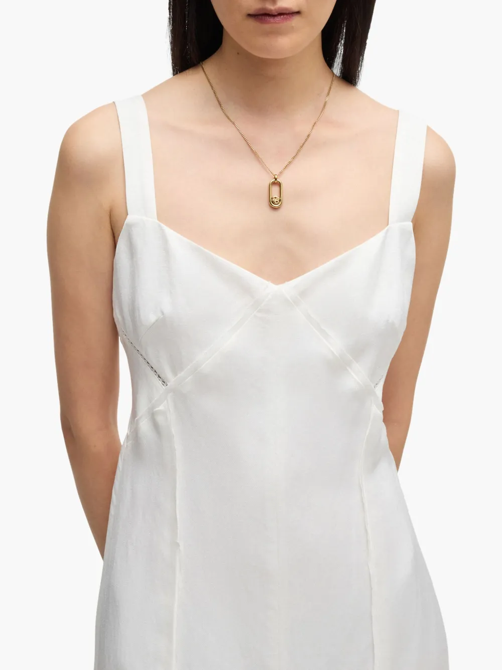 BOSS Midi-jurk met V-hals Wit
