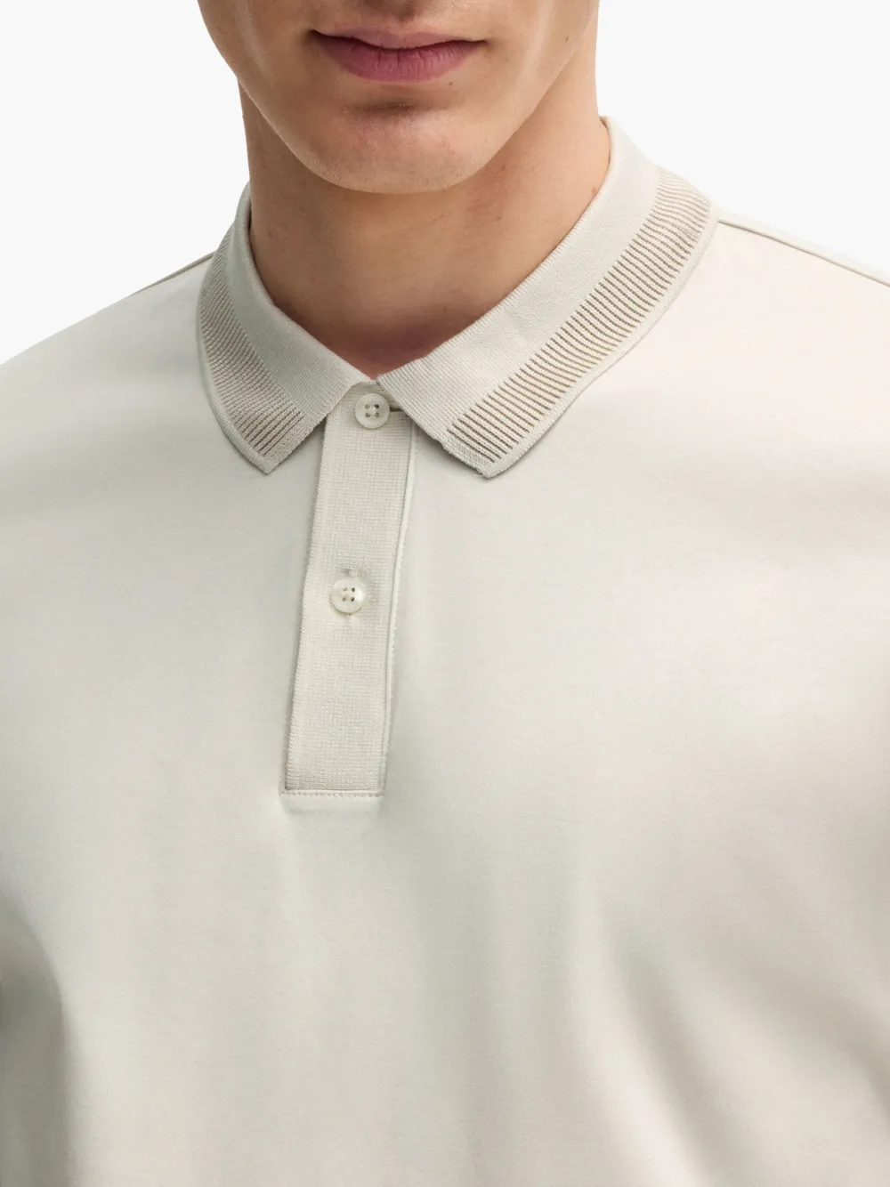 BOSS Poloshirt met logopatch Beige