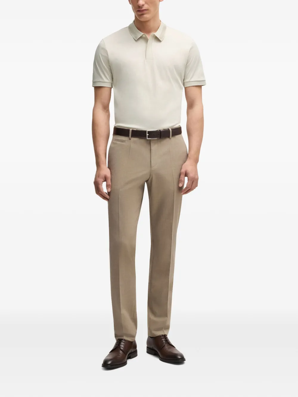 BOSS Poloshirt met logopatch Beige