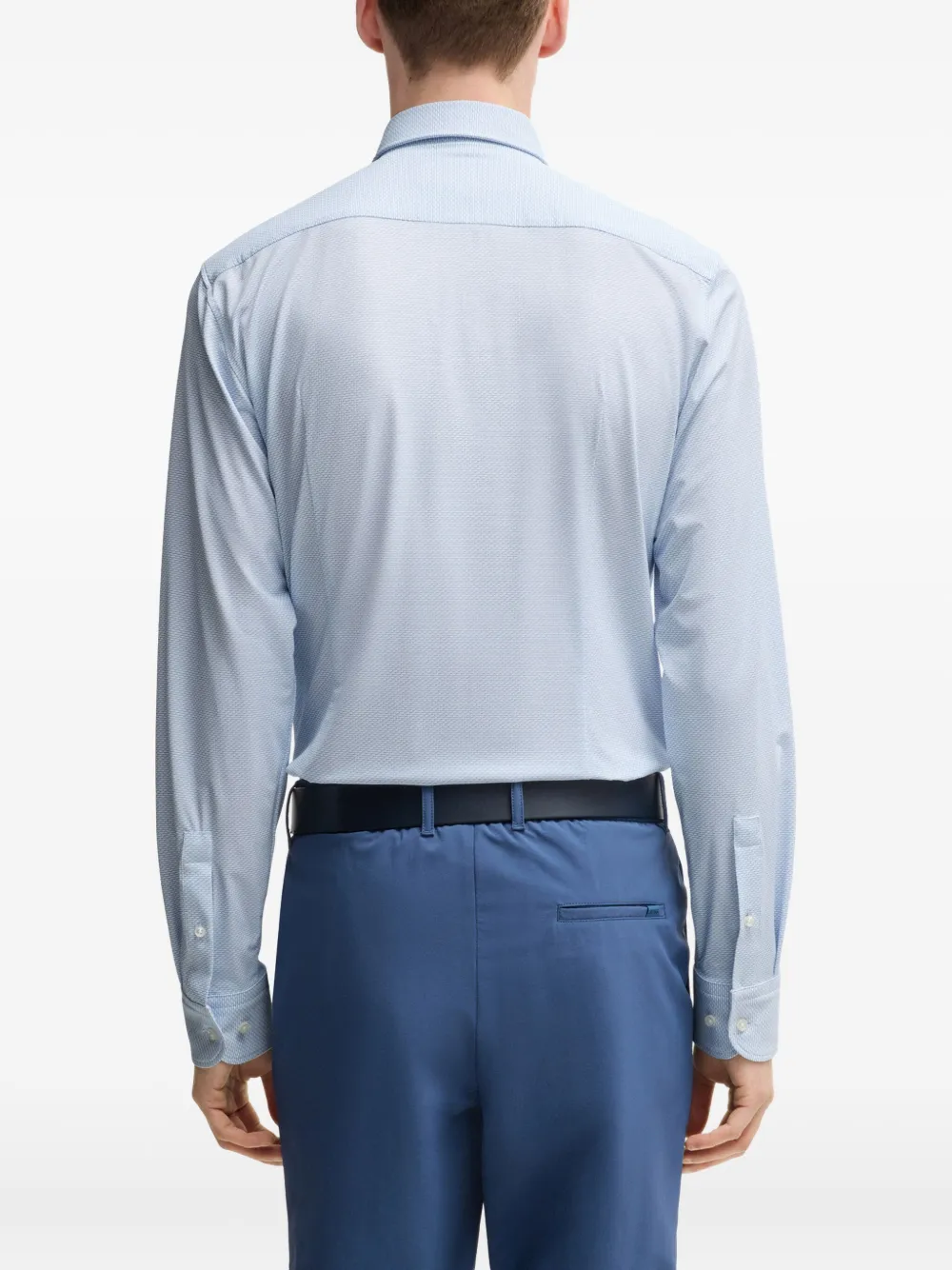 BOSS Overhemd met geometrische print Blauw