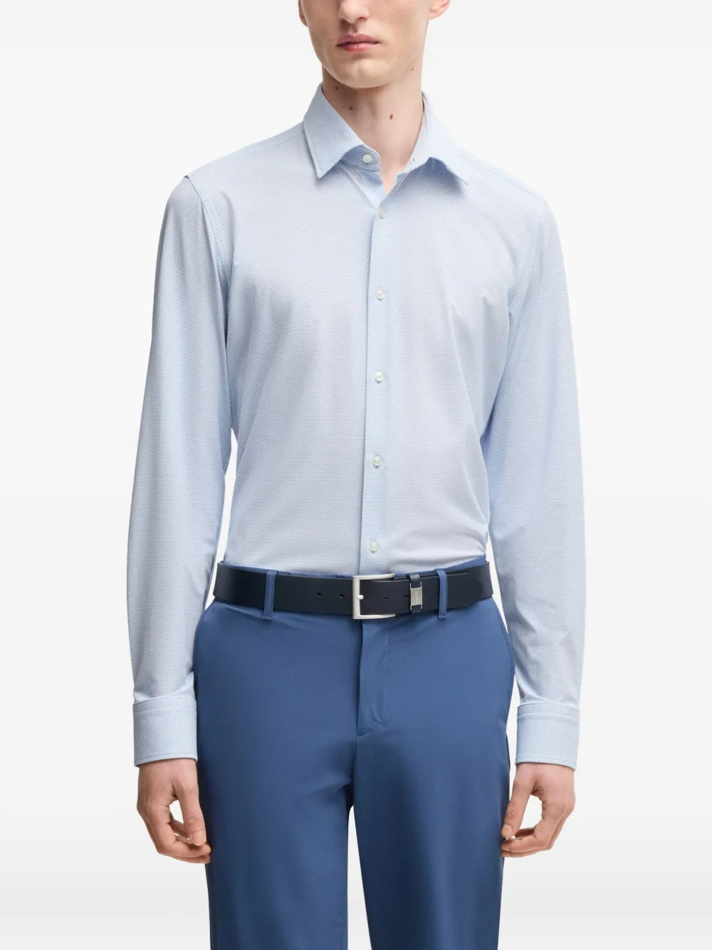 BOSS Overhemd met geometrische print Blauw