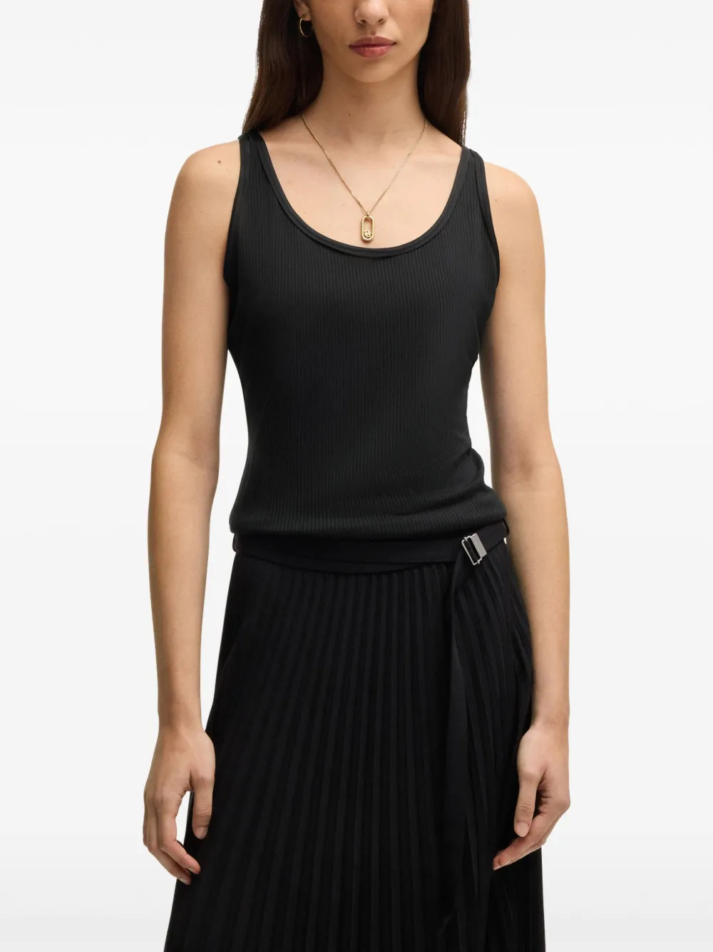 BOSS Jersey tanktop Zwart