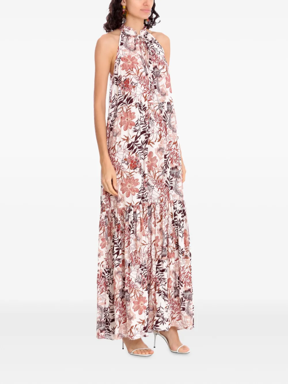 Amir Slama Jurk met bloemenprint Wit