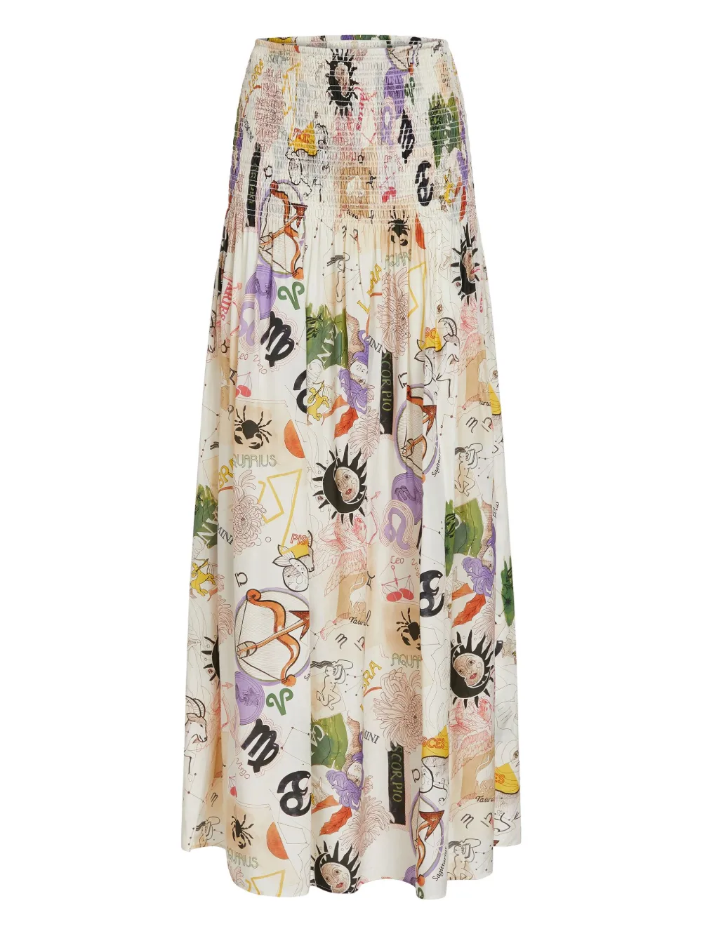 Marie Oliver Stacie gesmockte maxi-rok Beige