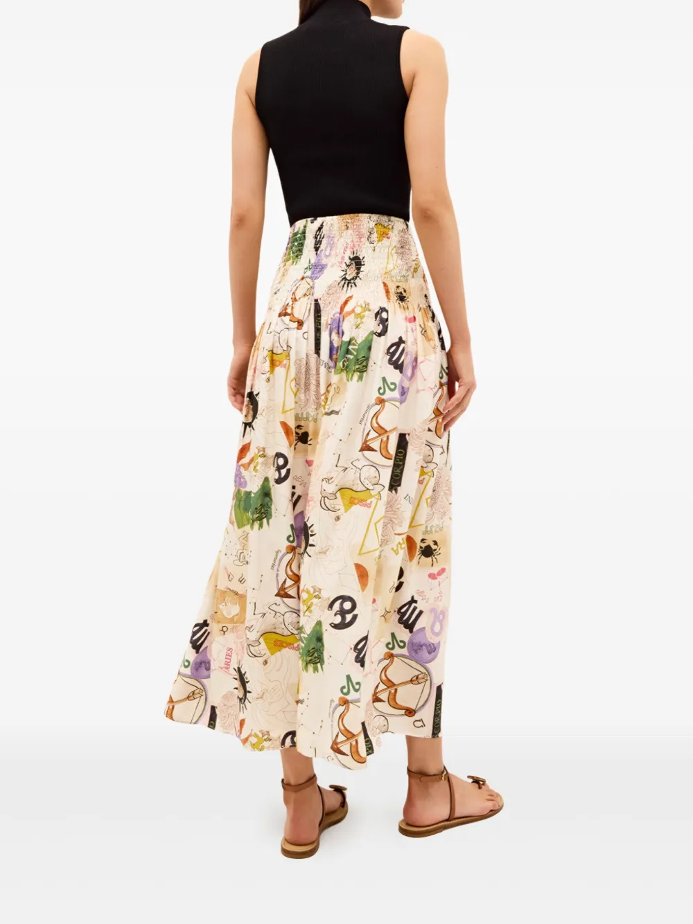 Marie Oliver Stacie gesmockte maxi-rok Beige