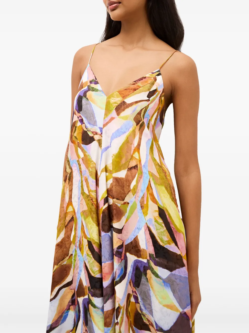 Shop Marie Oliver Levine Abstract-print Maxi Dress In Violett