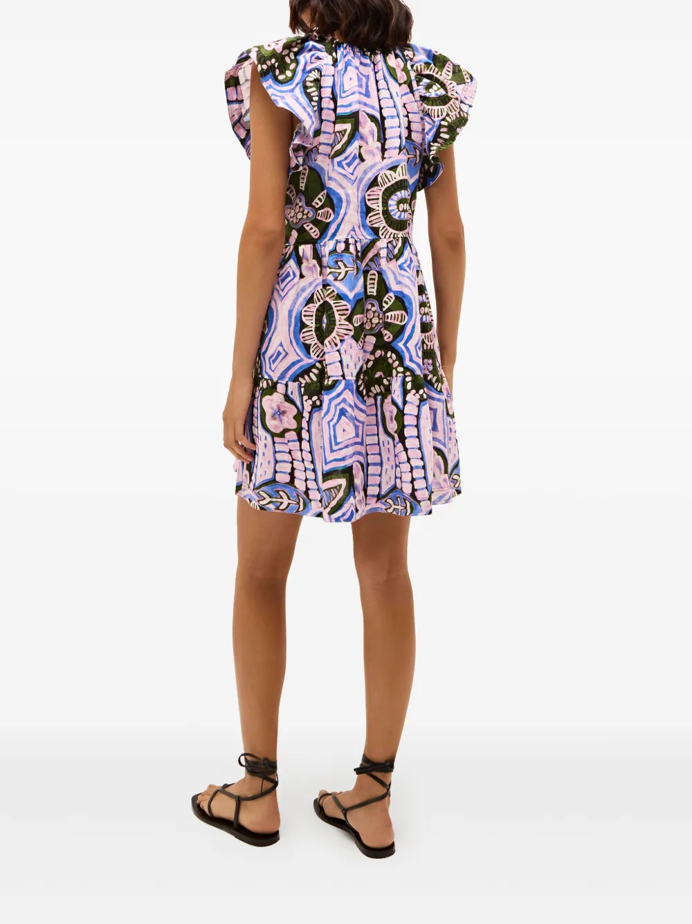 Shop Marie Oliver Kara Ruffle-detail Mini Dress In Rosa