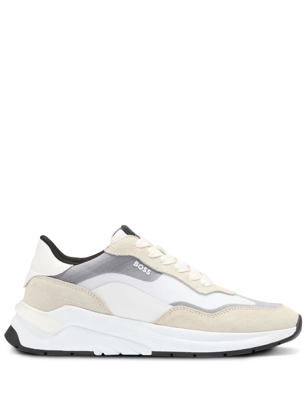 BOSS Sneakers met suède vlakken Wit