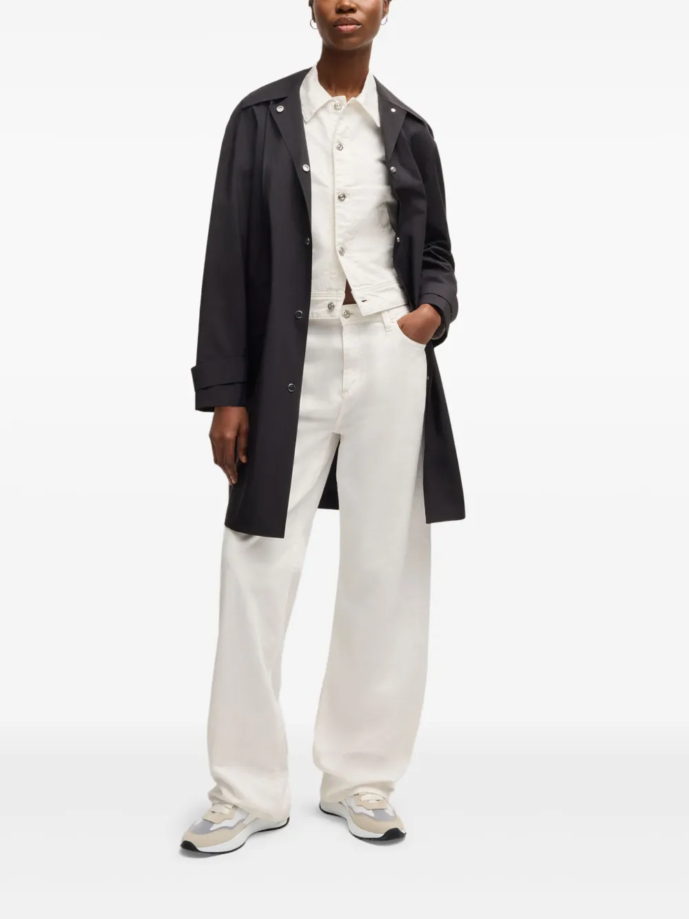 BOSS suede-panelling sneakers White