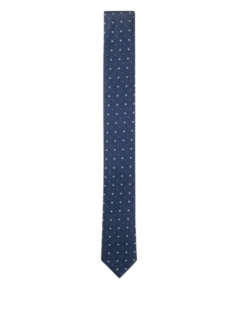 BOSS corbata de seda con estampado de lunares
