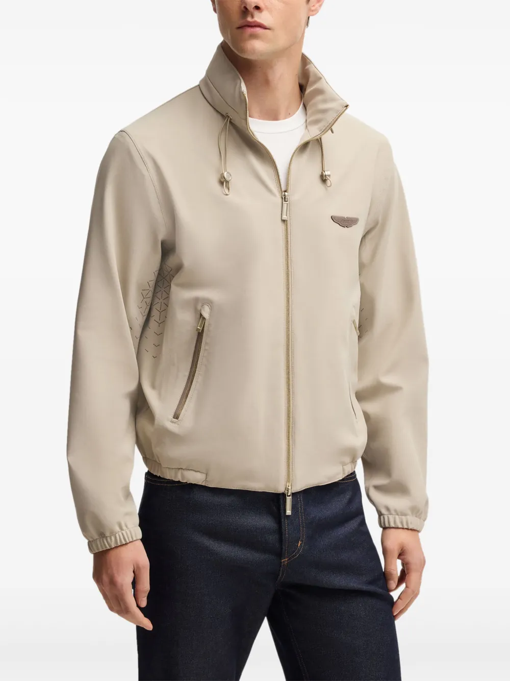 BOSS x Aston Martin bomberjack met logopatch Beige