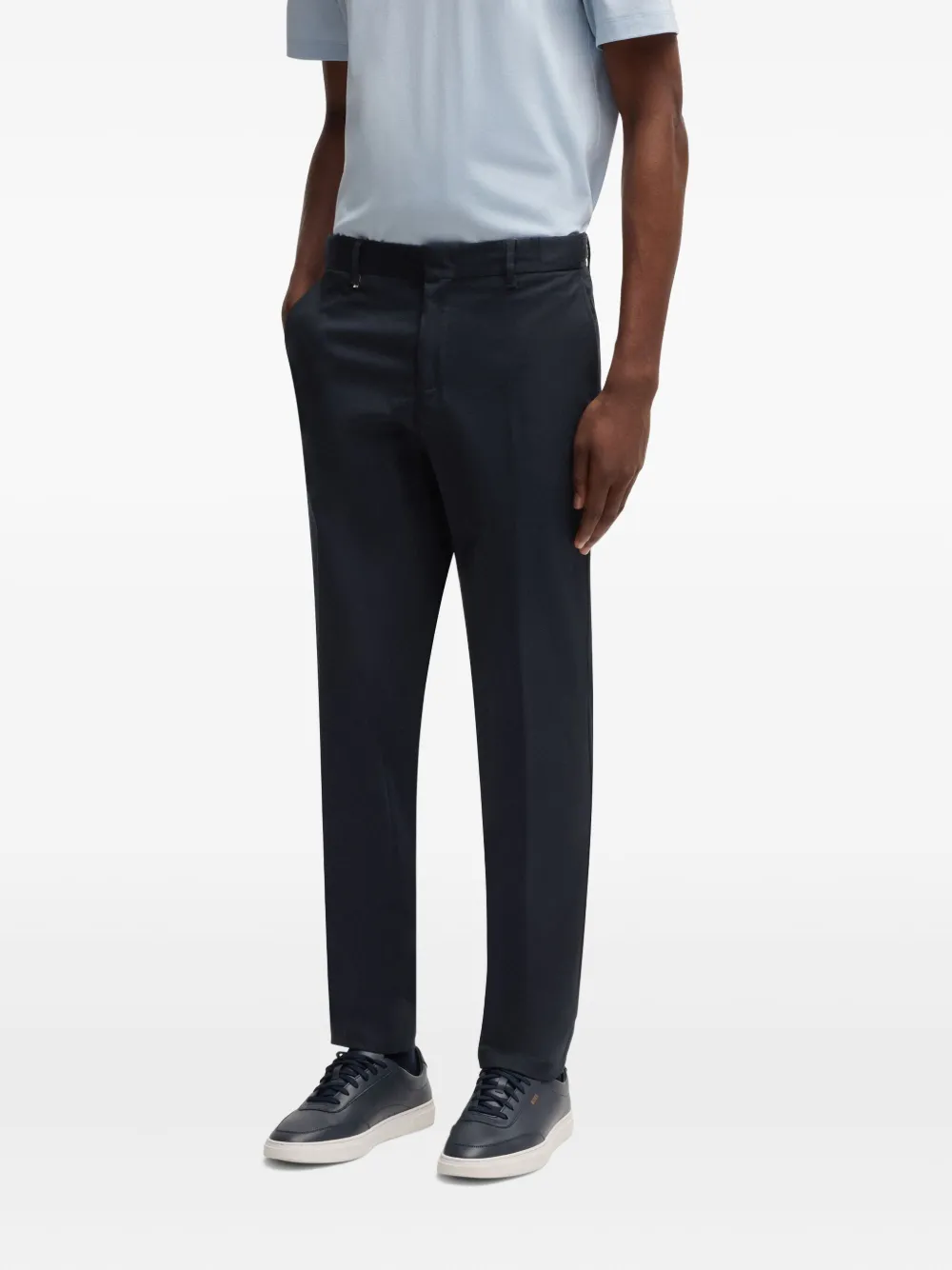 BOSS Katoenen broek Blauw