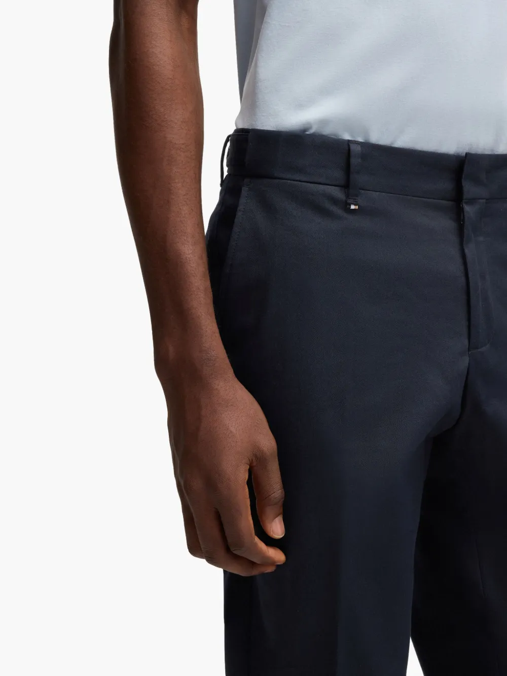 BOSS Katoenen broek Blauw