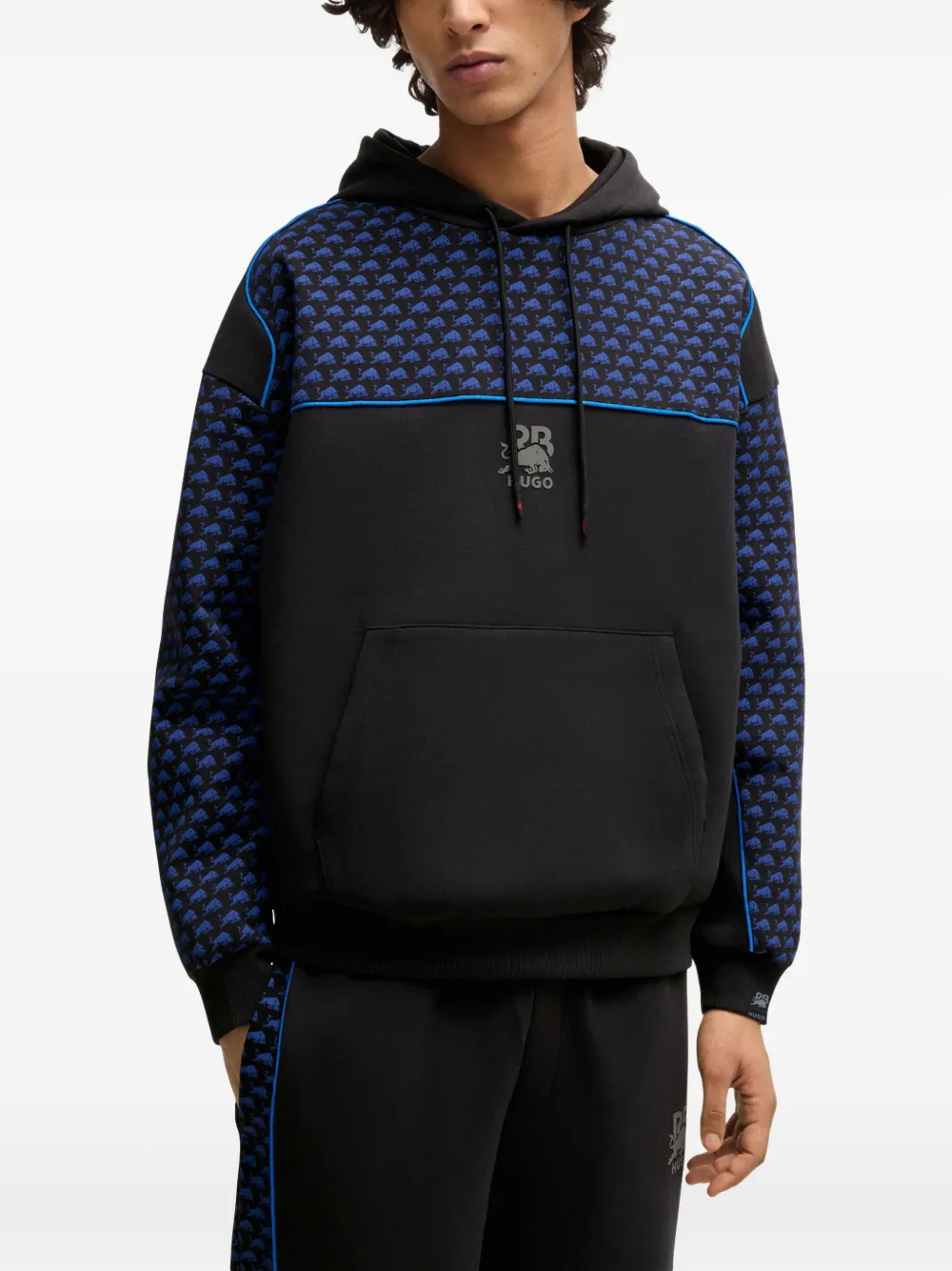 HUGO Hoodie met logoprint Zwart