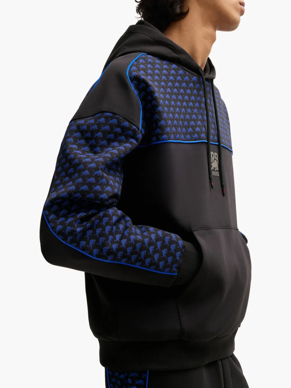 HUGO Hoodie met logoprint Zwart