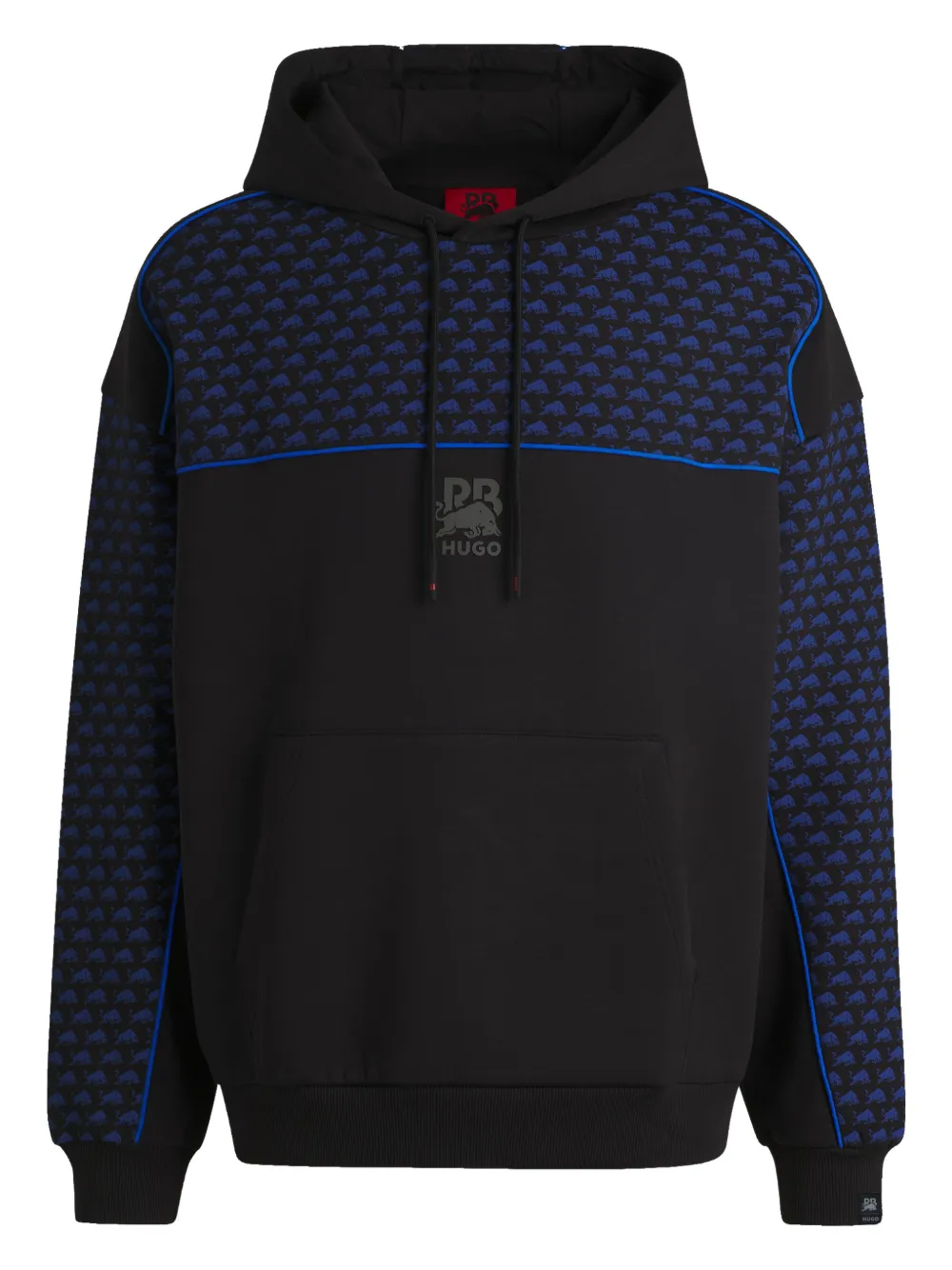 HUGO logo-print hoodie | Black | Image 1
