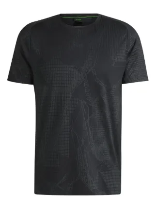 BOSS pattern-jacquard T-shirt | Black | FARFETCH