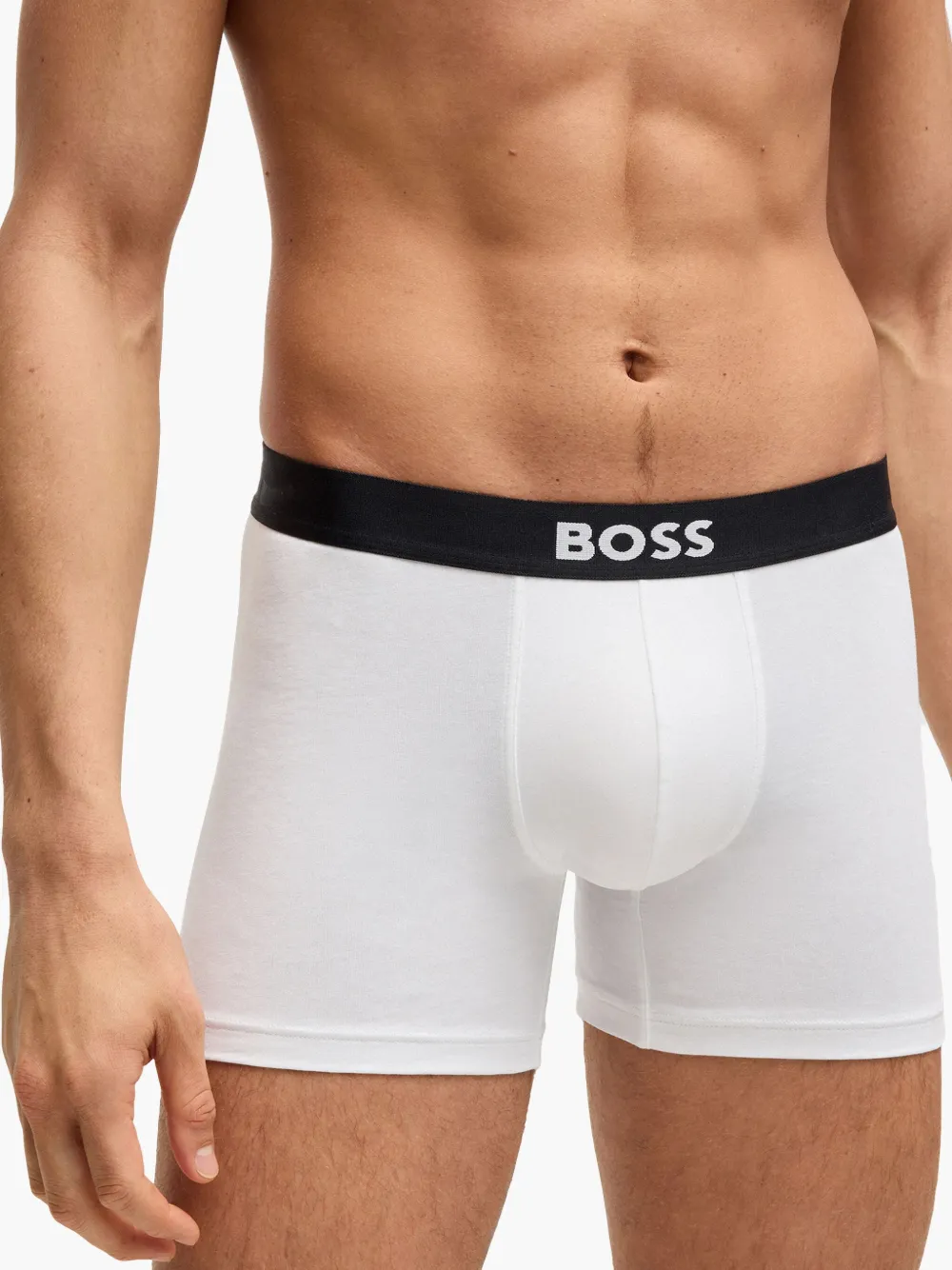 BOSS Set van drie stretch boxershorts Wit