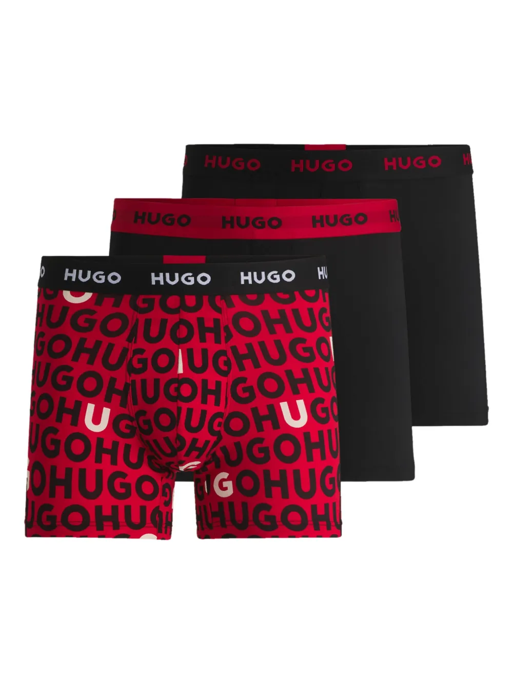 HUGO logo-print boxers (pack of three) | Red | Image 1