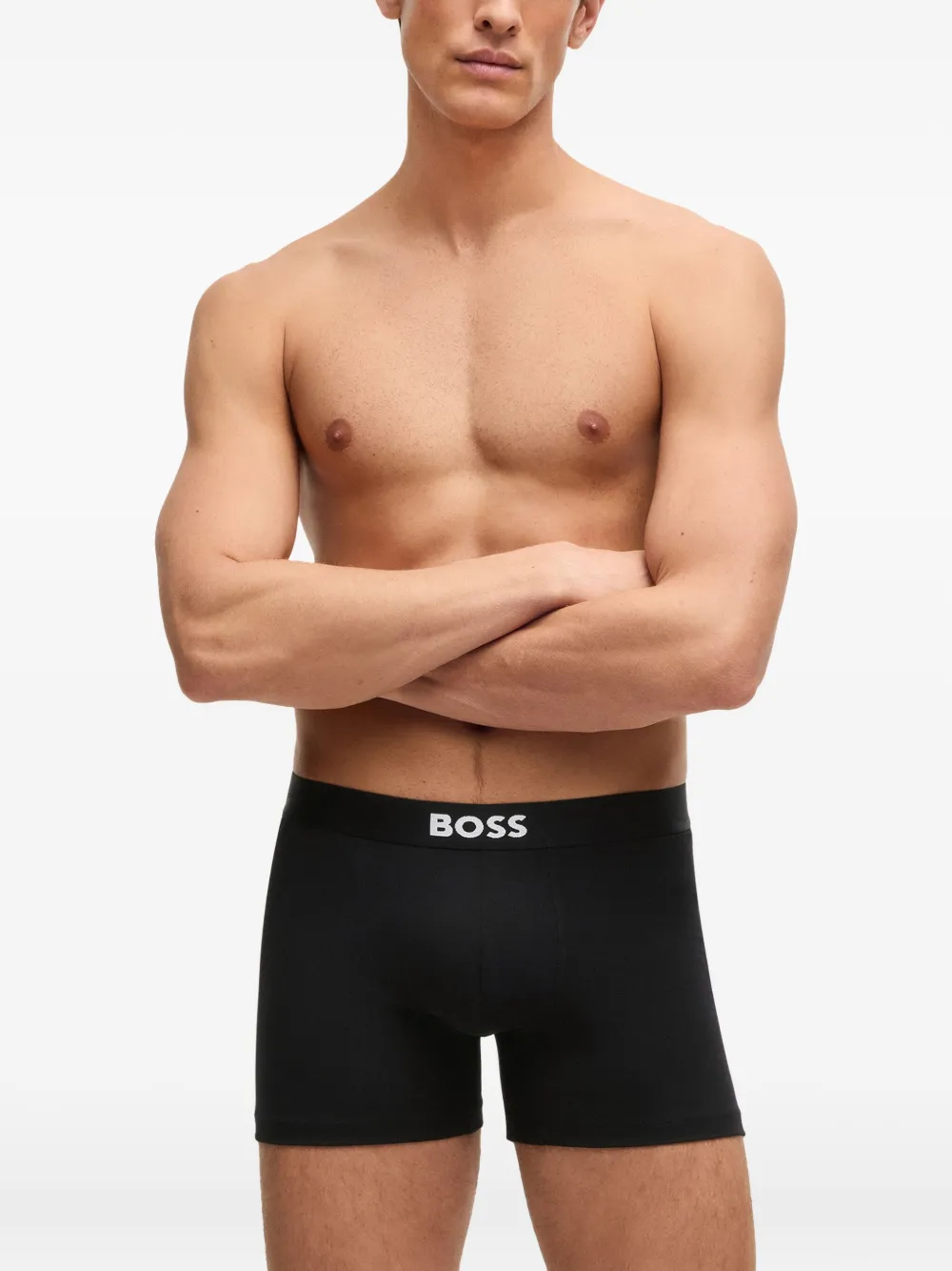 BOSS Drie slips met logoband Zwart