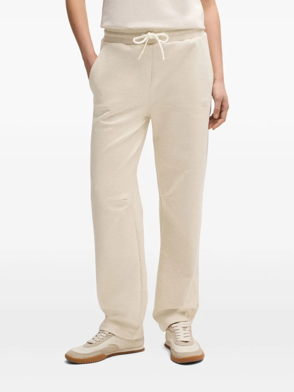 BOSS Trainingsbroek met geborduurd logo Beige