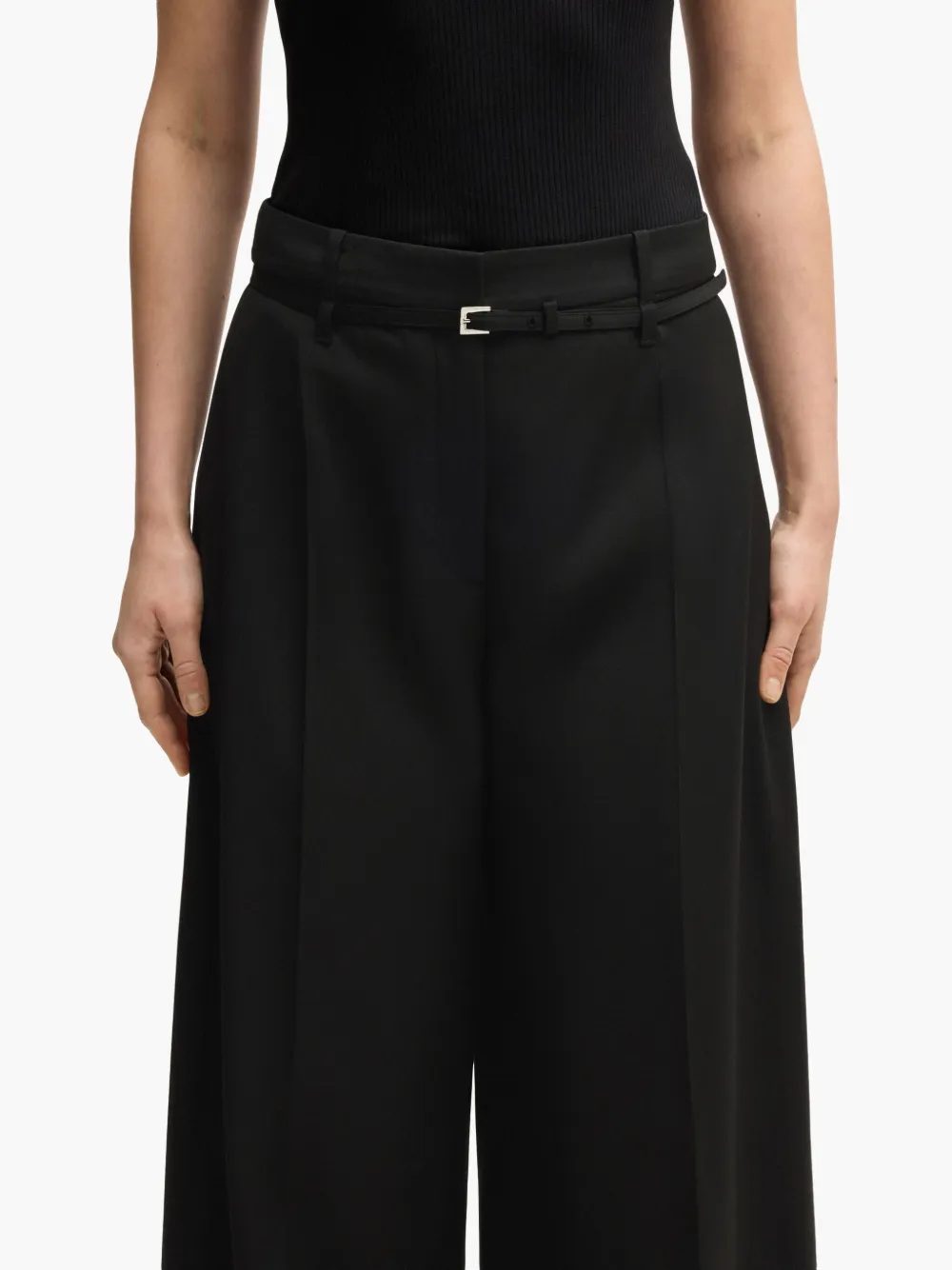 BOSS Broek van scheerwol Zwart