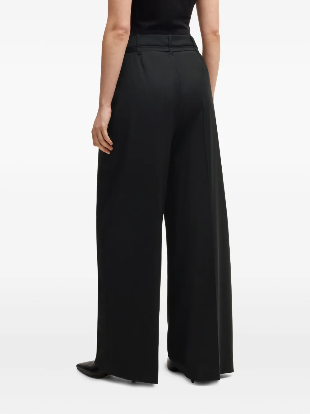 BOSS Broek van scheerwol Zwart