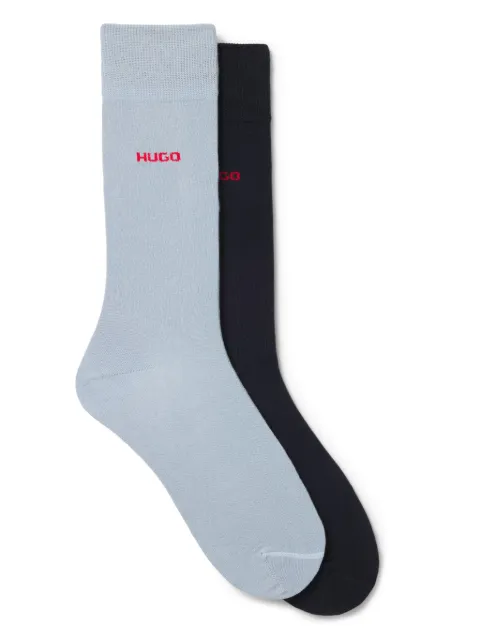 HUGO Kit 2 pares de meias com logo contrastante