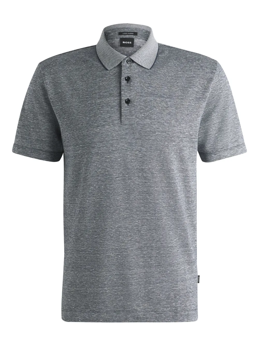 BOSS Poloshirt van linnenblend Grijs