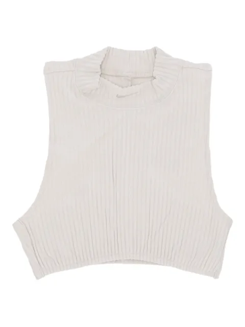 Nike W NSW Chill Knit Mock-Neck Ribbed Cropped Tank "BROWN"