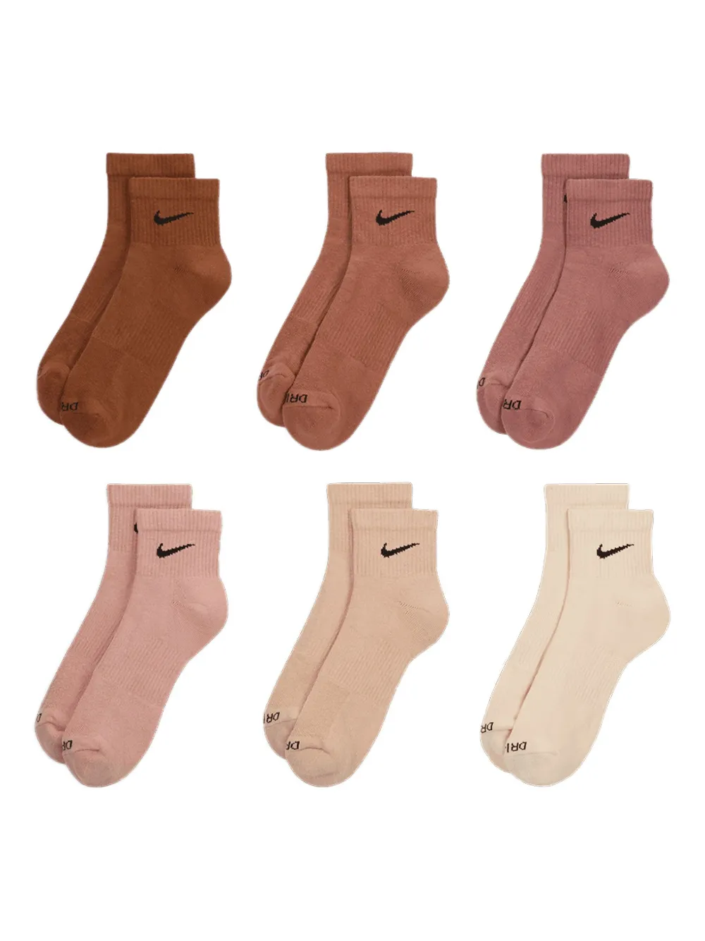 Everyday Plus "Multi Color" six-pack ankle socks