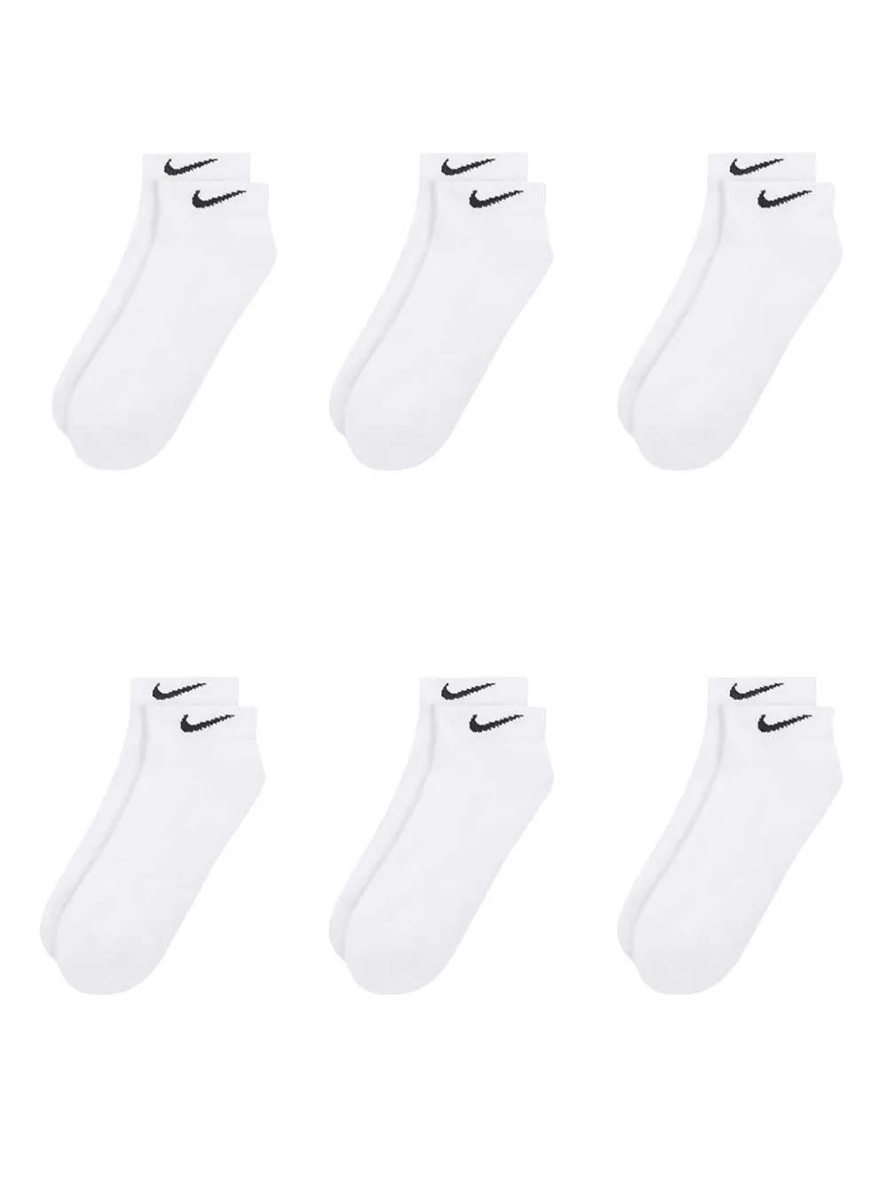 Everyday "White" six-pack ankle socks