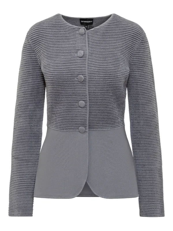 トップス Emporio Armani cardigan with sequins Emporio Armani Striped Cardigan | Grey | FARFETCH IN