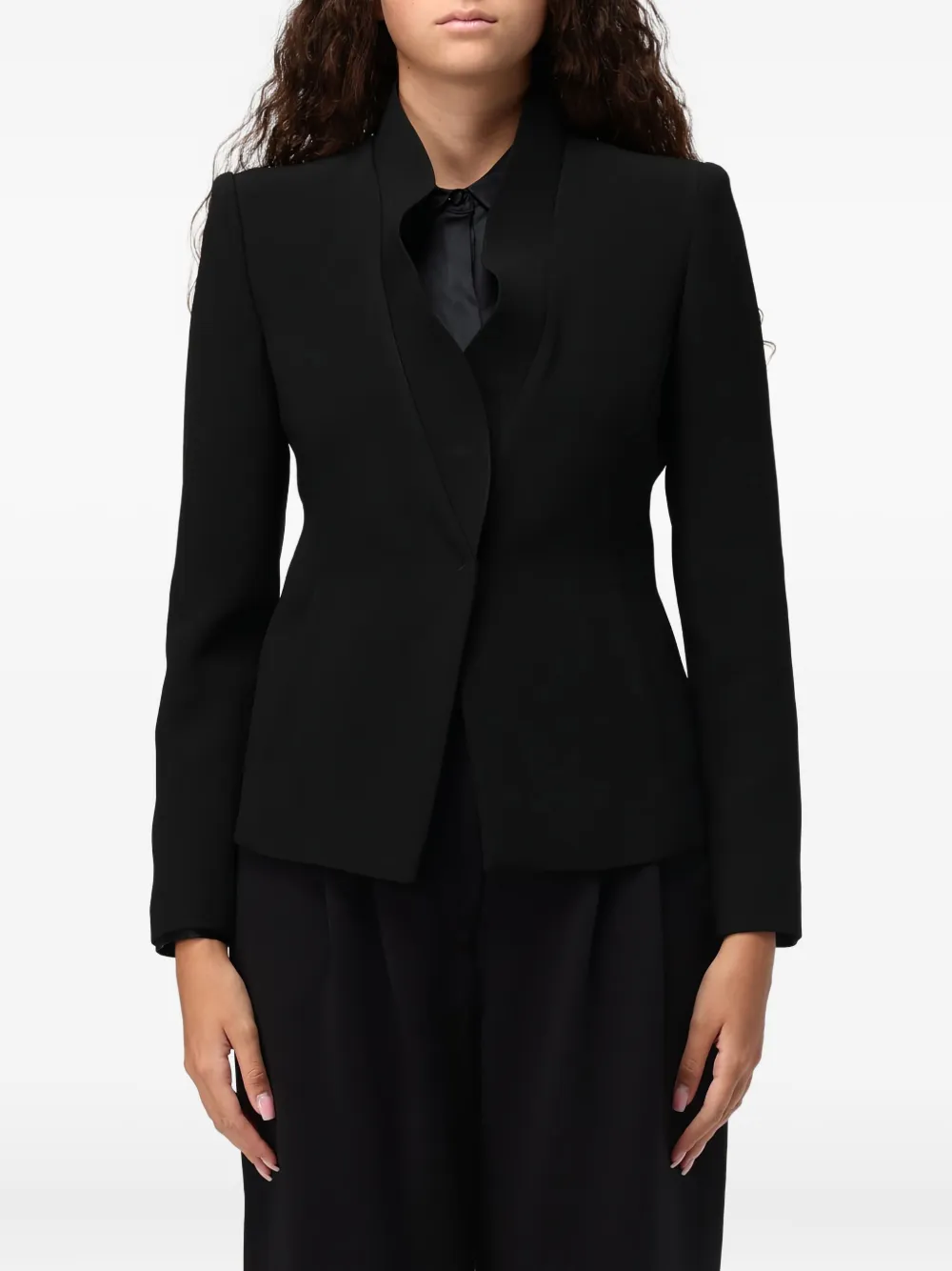 Emporio Armani 单排扣西装夹克 | 黑色 | Image 1